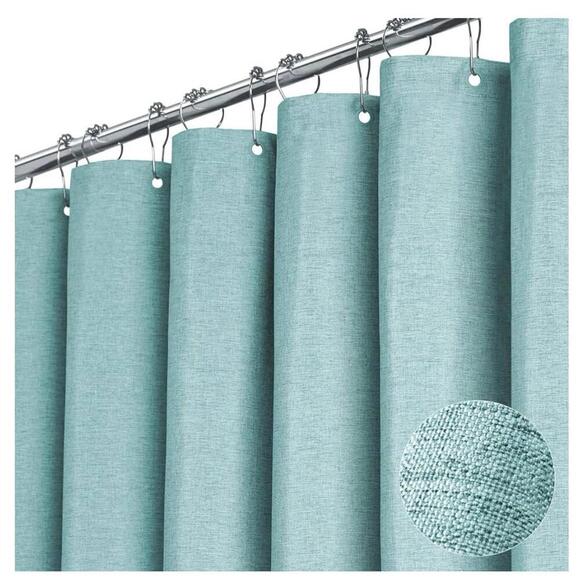 BTTN bath Blue Shower Curtain, 72"x78" Linen Texture - Picture 1 of 4